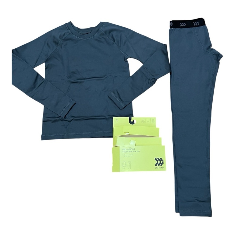 NWOT all in motion Kids 2pcs Thermal Pajama Set- Size Small Gray